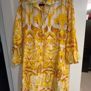 Yellow Patterned Women's Dress
